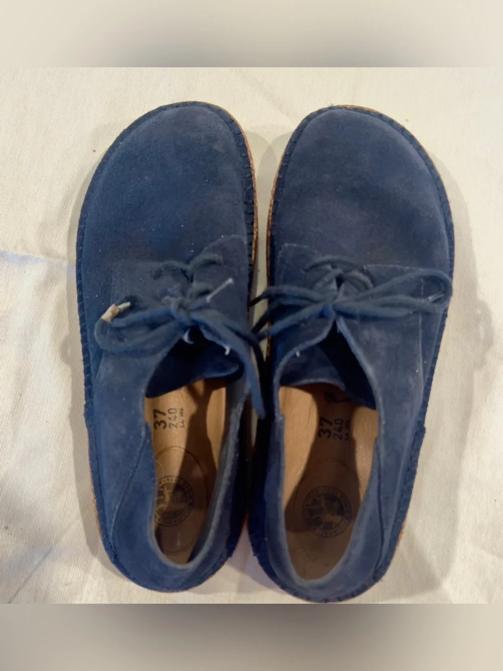 Birkenstock Navy Suede Gary Flat Lace-Up Casual Shoes Size 37E